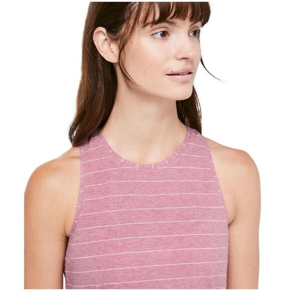 Lululemon All Tied Up Tank Pink Stripe Size M 100% Pima Cotton - Picture 4 of 7